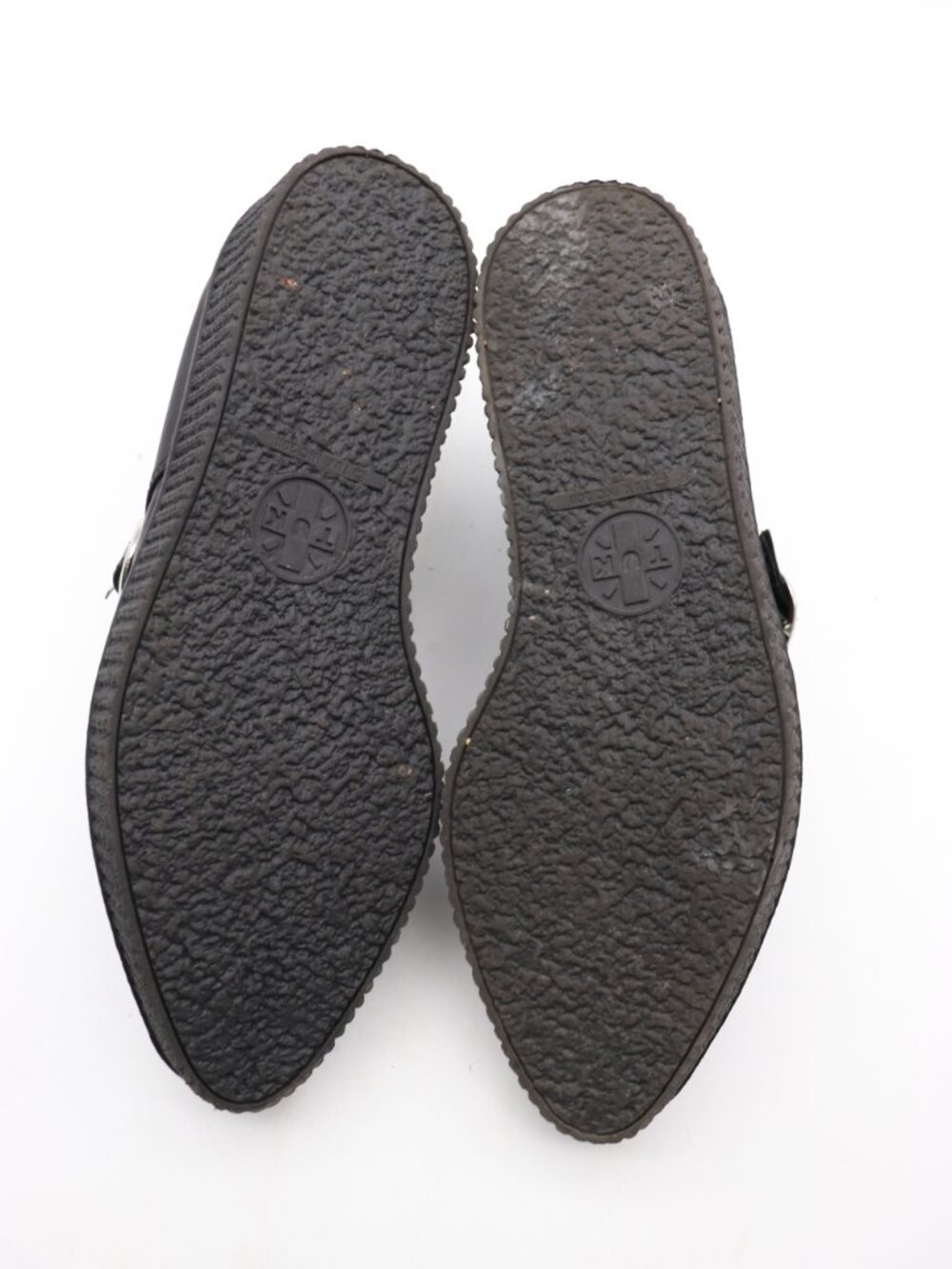 T.U.K. Black Tukskin Wingtip Point Creeper Women's 11 Men's 9 Buckle Shoes - Picture 9 of 10